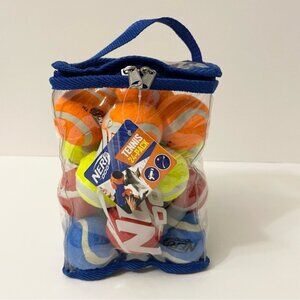 Tennis Ball Dog Toy Set - Orange, Yellow, Blue